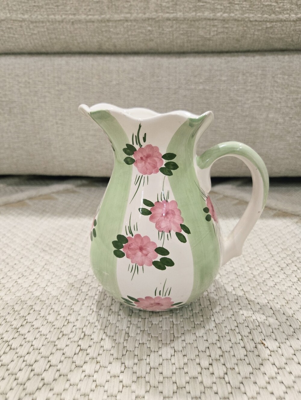 Hand Painted Flower Pitcher